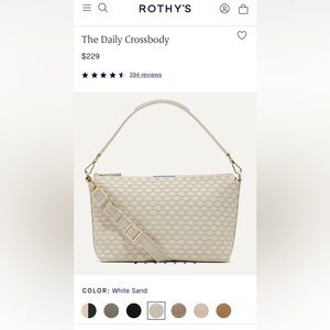 NWOT Rothy’s The Daily Crossbody purse, white sand!